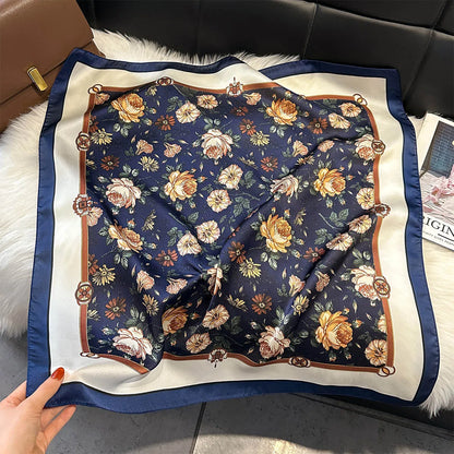 2025 New Paisley Print Silk Scarf for Women Square Hijab Soft Neck Tie Female Fashion Decoration Silk Headscarf 70*70cm Kerchief