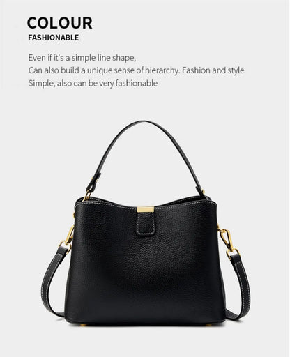 Genuine Leather Women's Bag Luxury Designer Shoulder Bag Large Capacity Cowhide Handbags High Quality Women Crossbody Bags