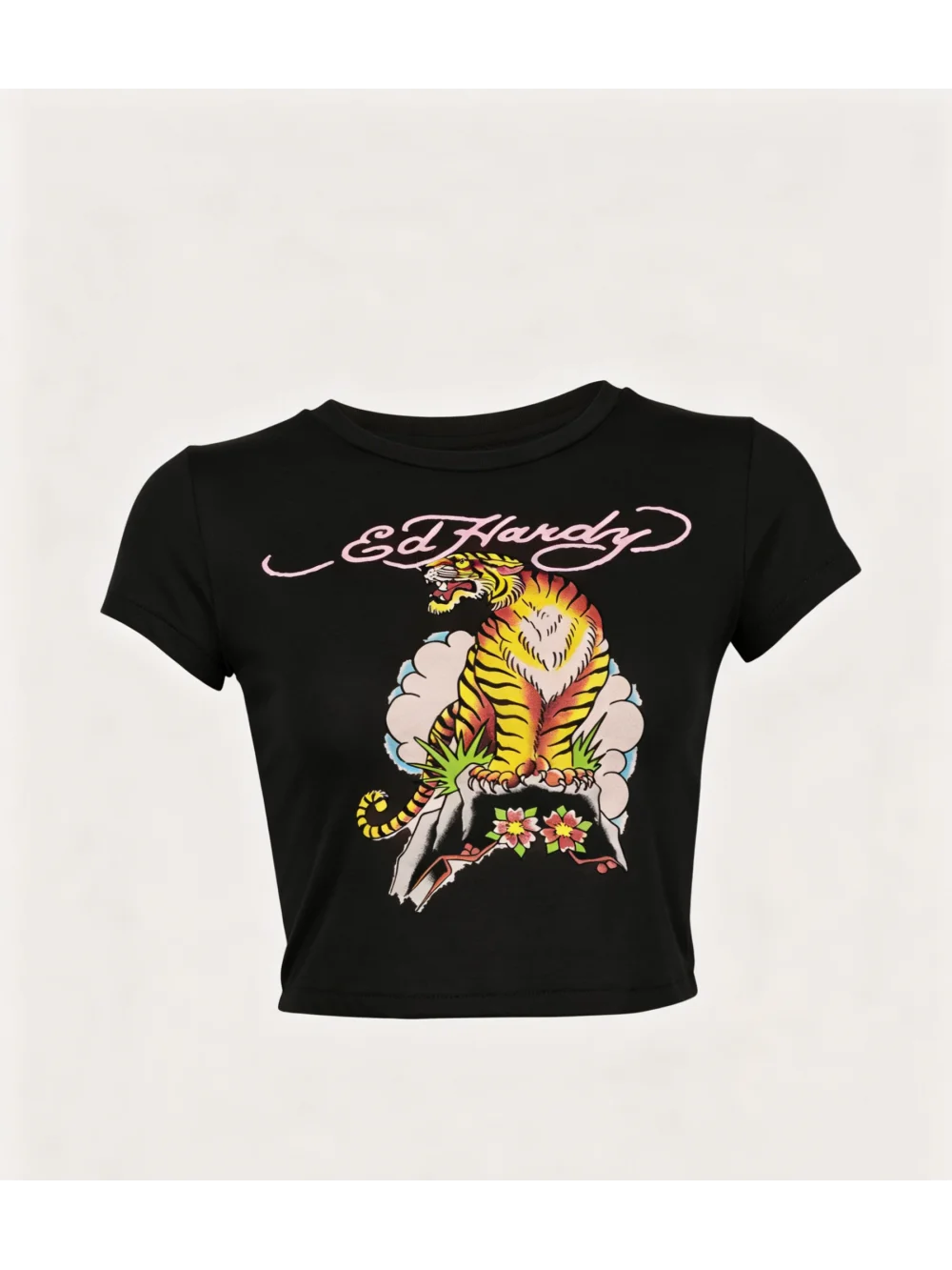 2026 new American retro summer tiger print short sleeved round neck spicy girl top street punk trend niche casual versatile ins