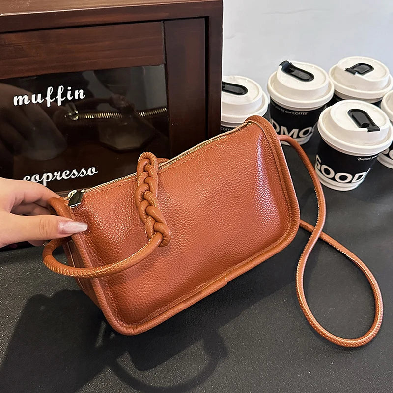 100%Real Cowhide Genuine Leather Sac Fashion Women Crossbody Bags For Ladies New High Capacity Shoulder Bag Handbag Female Purse