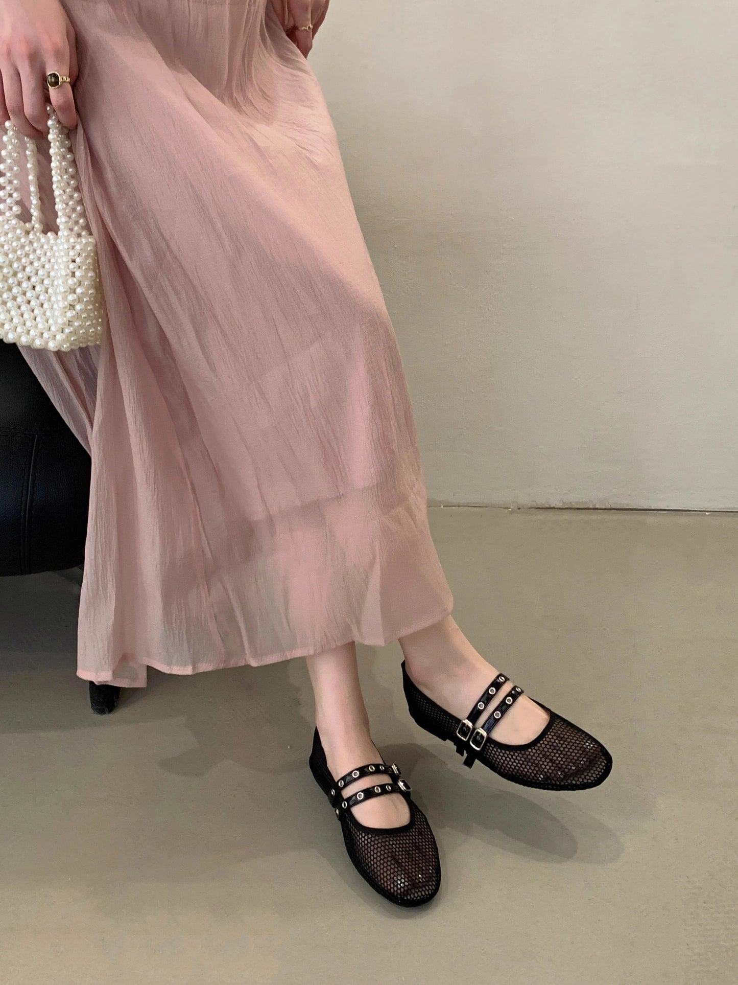 Women New Luxury Brand Hollow Ballet Flats Comfort Soft Soled Dance Shoe Sandals Flat Shoes Mules Loafers Designer Mesh