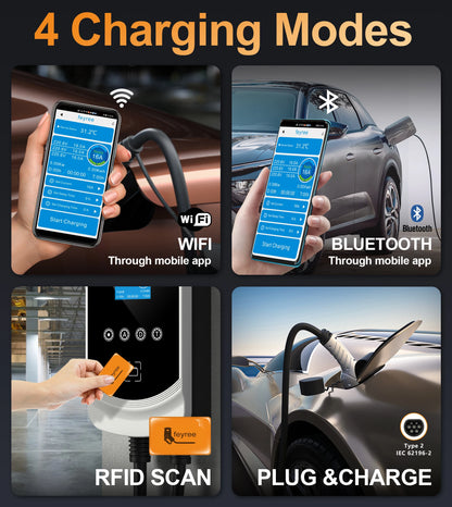 Feyree EV Charger Type2 Cable 32A 7.6kW Dynamic Load Balancing EVSE Wallbox APP Function 11kW 22kW Charging Station Electric Car