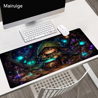Mystical Wizard Big Size Mouse Pad Non-slip Rubber Base Desk Mat for Home Office Daily Use Deskpad Keyboard Pad Mouse Mat