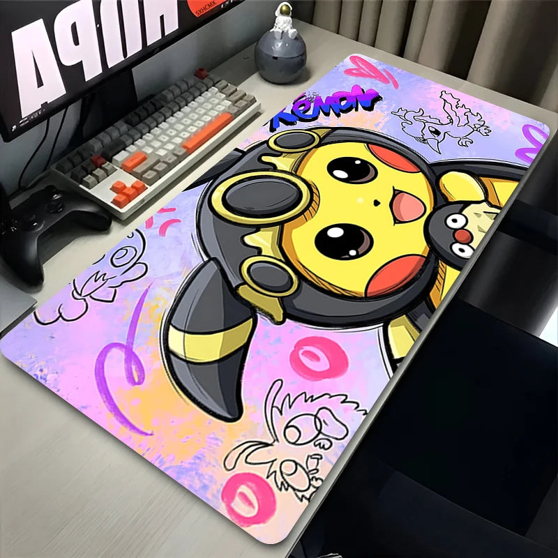 Mouse Pad Large Game Rubber Desk Mat Computer Keyboard Pad P-Pokemon Pikachu PC Gaming Accessories Carpet Kawaii Mousepad