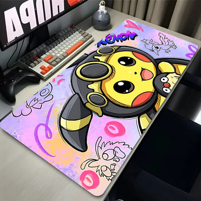 Mouse Pad Large Game Rubber Desk Mat Computer Keyboard Pad P-Pokemon Pikachu PC Gaming Accessories Carpet Kawaii Mousepad