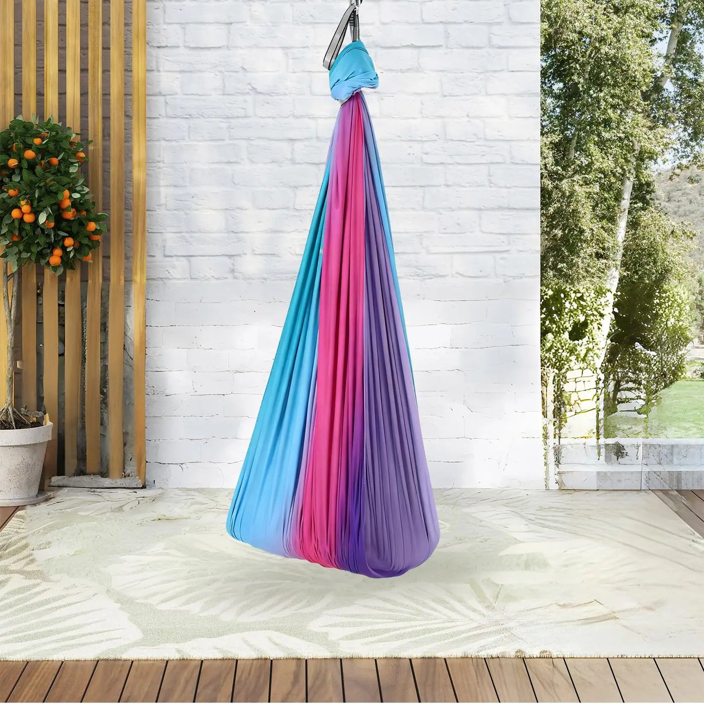 Sensory Swing Hammock Chair For Kids 55x59in Dual Layer Indoor Outdoor Hanging Pod Hammock Swing 300LB With 360 Swivel