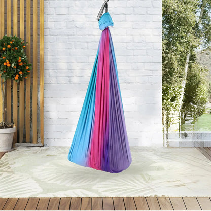 Sensory Swing Hammock Chair For Kids 55x59in Dual Layer Indoor Outdoor Hanging Pod Hammock Swing 300LB With 360 Swivel
