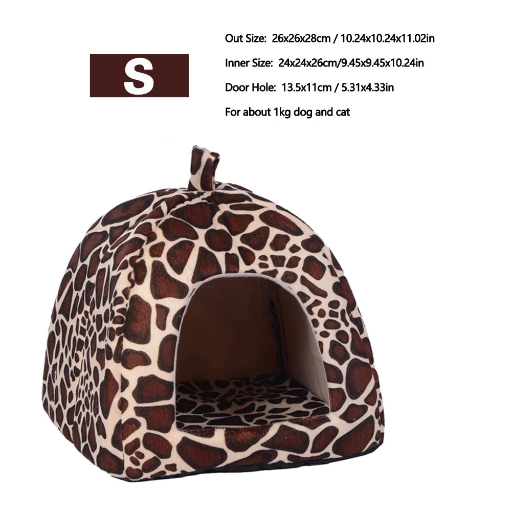 Cute Strawberry Pet Dog Cat House Foldable Warm Soft Winter Dog Bed Sofa Cave Puppy Dog House Kennel Nest For Small Dogs Cats