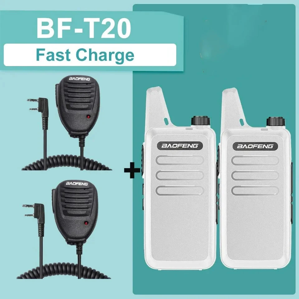 1/2PCS Baofeng BF-T20 Walkie Talkie Mini Micro USB Charging Portable Two Way Radios Upgrade Of BF-C9 KD-C1 For Hunting Kid’s Toy