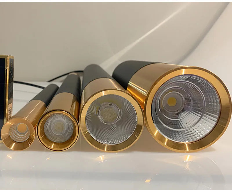 Cylinder Dimmable LED Pendant Lights Long Tube Lamps Dining Room Shop Bar Decoration Cord Pendant Lamp Background Wall Lighting