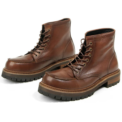 Vintage Work Boots Men's Winter High-top Leather Boots Men Mid-top Short Boots