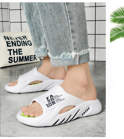 Men's Massage Slides Ultra Soft Cloud Slippers Thick Sole Non-slip Indoor Outdoor Sandals Casual Beach Flip Flops Big Size 48 49