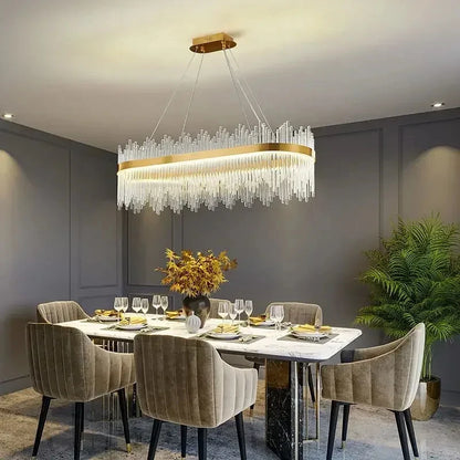 Modern Luxury Crystal Ceiling Chandelier Stainless Steel Living Room Lights Home Decor Dining Room Pendant Lamp Interior Bedroom