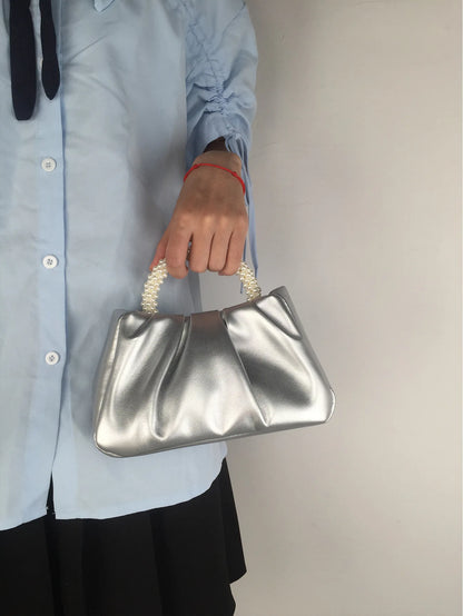 Fashion Pearl Handle Women Dinner Clutch Purse Handbags Luxury Design Ladies Square Shoulder Bags Female Small Messenger Bag