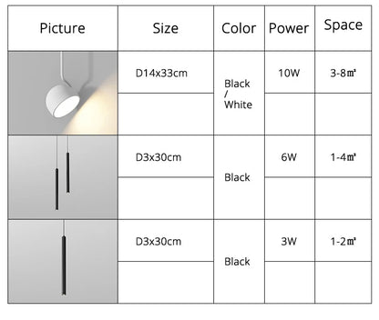Dimming Simple Black White New LED Modern Pendant Lights Living Study Dining Room Bedroom Bedside Bar Loft Lamps Indoor Lighting