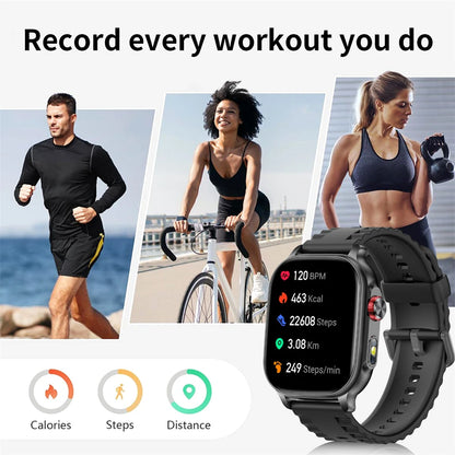2026 New Sport Smart Watch 1400mAh Battery Fitness Tracker IP68 Waterproof Heart Rate Bluetooth Call Health Smartwatch Men Women