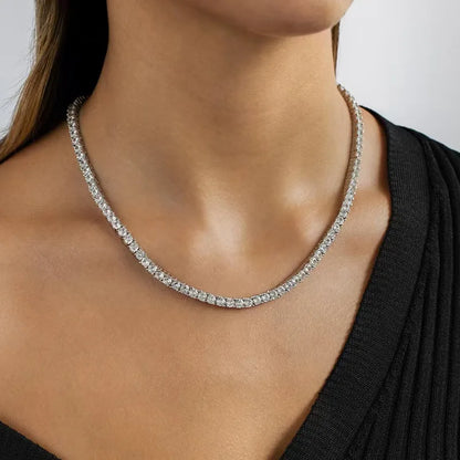 D VVS1 Moissanite Tennis Necklace 2-6MM 925 Sterling Silver Classics for Women Exquisite Jewelry Simulated Diamond Necklaces