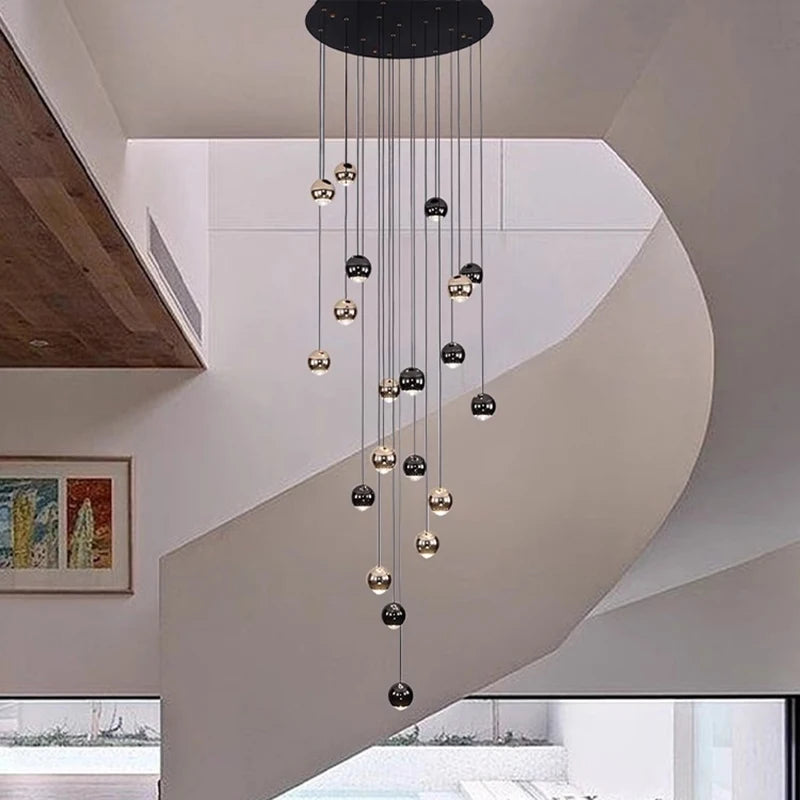Modern Crystal stair chandelier lights indoor lighting Ceiling lamp hanging light led Chandeliers for living room indoor lightin