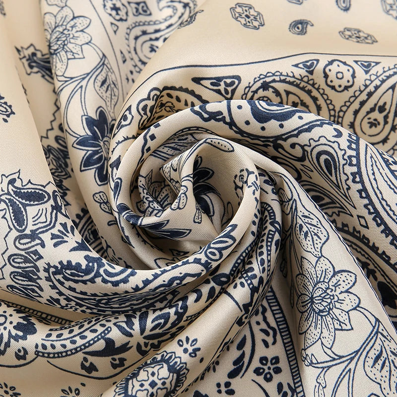 70Cm Square Paisley Printed Women Scarf Silk Satin Scarves Shawl Designer Headband Hijab Bandana Wrap Bufanda