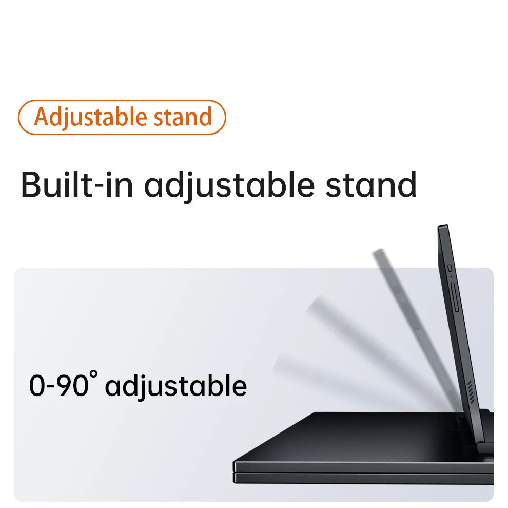 15.6" Folding Portable Monitor Dual Touch Screen 1080p 300nits VESA 75mm Freely Adjust Display Extender for Laptop PC With Bag