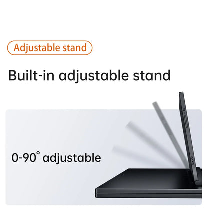 15.6" Folding Portable Monitor Dual Touch Screen 1080p 300nits VESA 75mm Freely Adjust Display Extender for Laptop PC With Bag