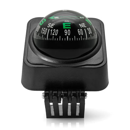 Marine Navigation Compass Guide Ball 360° Pivoting Magnetic Compass Dash-Mount High-Precision Black Compasses with Suction Cup