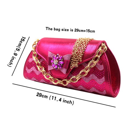Golden Elegant Ladies Shoes Matching Bag Set Slingbacks Peep Toe Low Heels Fashion New Design Italian for Wedding