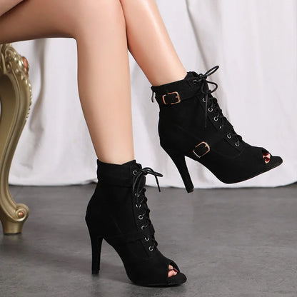 SWDZM New Ladies Dance Shoes Ballroom Dance Boots Denim Jazz Dance Shoes Girls Sexy Pole Dance Ballroom Dance Cowboy Boots