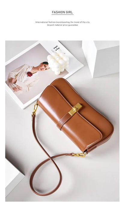 YANATARI Underarm Cowhide Genuine Leather Handbags Women Vintage Shoulder Bag Female Crossbody Bags Luxury High Quality 2025