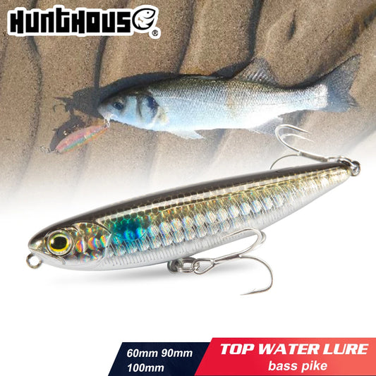 Hunthouse Top Water Pencil Fishing Lure Walk The Dog 60mm 6.4g Artificial Baits Stickbait Fishing Tackle For Pike Bass LW536