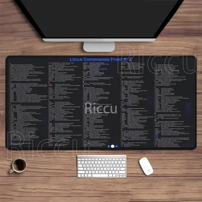 Linux Commands Line Mouse Pad Large Mousepad Shortcuts for Red Hat Ubuntu OpenSUSE Arch Debian Unix Programmer offices Desk Mat