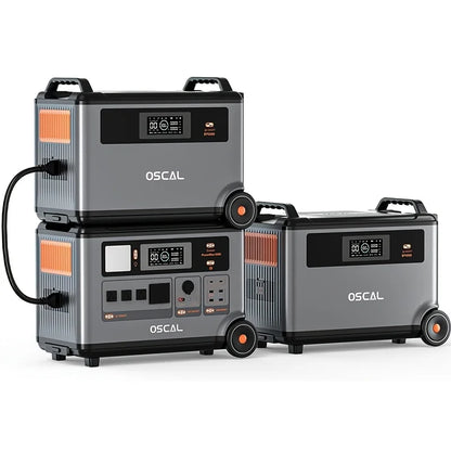 OSCAL PowerMax6000 Solar Generator (Compatible with Battery Packs/Solar Panels) 120V/240V Portable Power Station 6000W AC Output (9000W Peak), 2200W AC Charging, 2400W Solar Charging, App Control, Ideal for Home Emergencies a