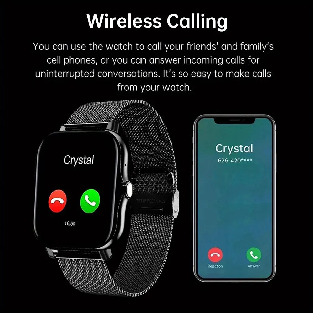 2026 New Smart Watch 1.44''HD Screen Bluetooth Call Sleep Blood Oxygen Pressure Health Monitoring Watches For Women Men