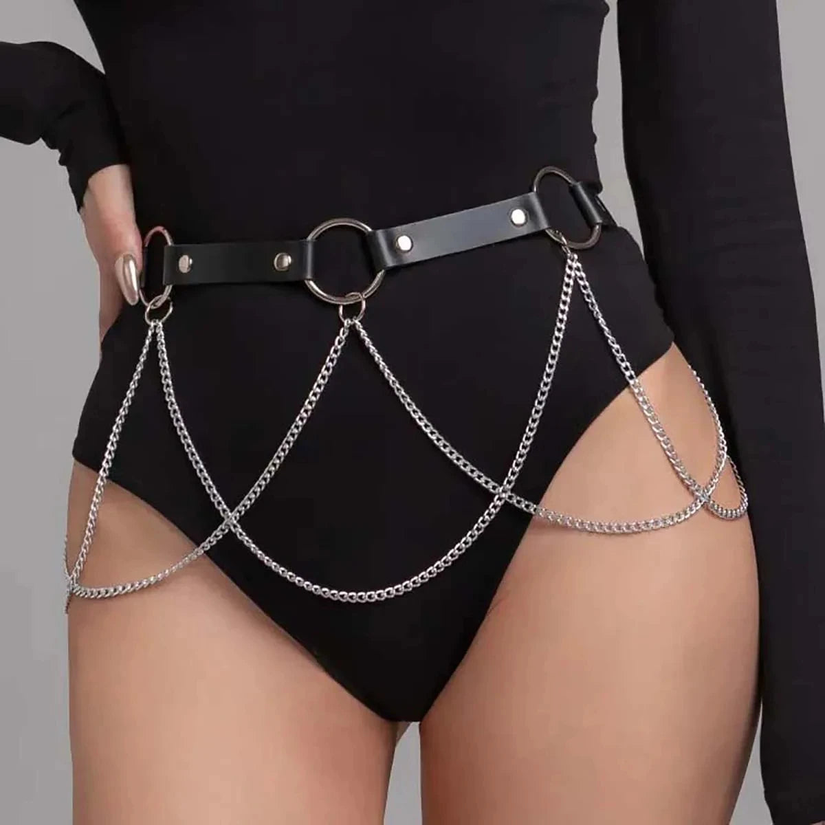 Women Fashion Waistband Accessory Leisure Punk Gothic Clothing Jewelry Belt Sexy Leather Harness Belt Waist Chain Harness