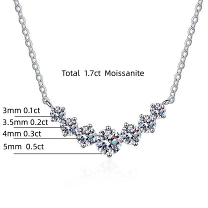2.8ct Moissanite Necklace for Woman Wedding Fine Jewely with Certificates 925 Sterling Sliver Plated 18k White Gold Necklace