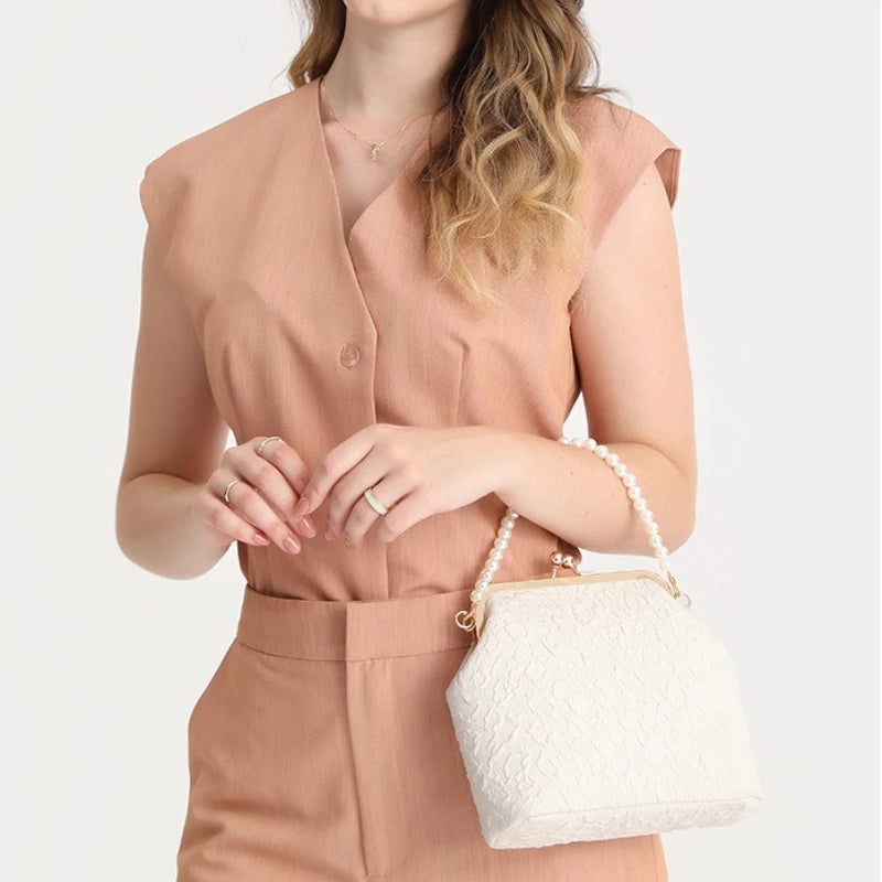 Mobile Phone Bags Pearl Chain Crossbody Bag for Women Shoulder Bags Makeup Bag Purse and Handbags Mother Kids Bag for Girl Сумка
