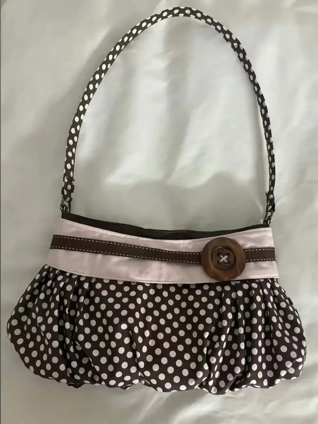 Fashion Messenger Bags for Women 2026 New Arrive Vintage Polka Dot Handbag Korean Large-capacity Tote Bags Casual Shoulder Bags
