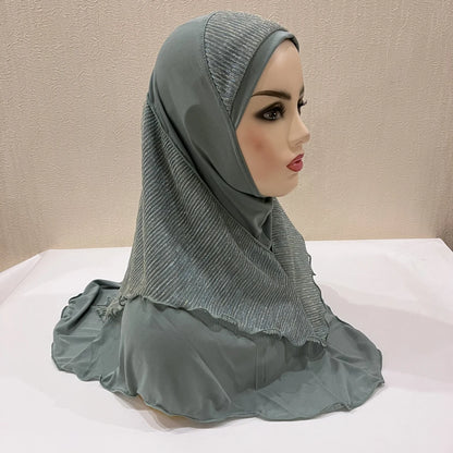 H076 Adults or big girls medium size 70*60cm pray hijab muslim hijab scarf islamic headscarf hat amira pull on headwrap