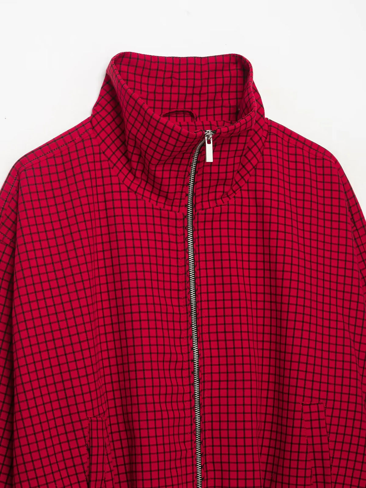 Autumn Fashion Plaid Bomber Jacket Women's Jacket Crop Oversized Long Sleeve Top Casual Zipper Outerwears Outdoor Coats