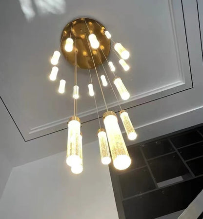 Modern Ceiling Chandelier Luxury Staircase Crystal Chandeliers Duplex Attic Villa Living Room Pendant Lights Home Decor Lighting