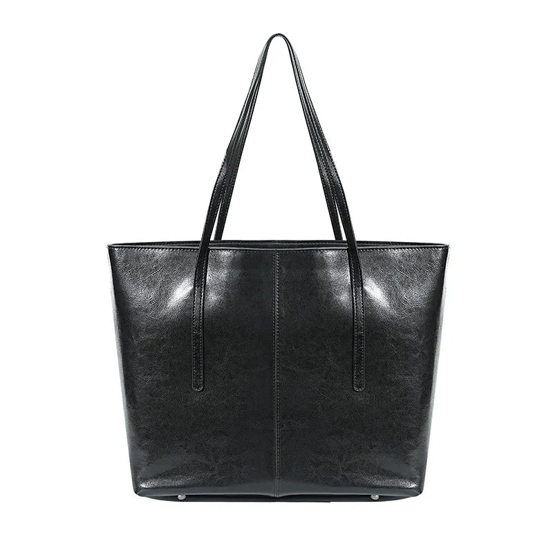 Luxury Women Leather Tote Bag Top Layer Cowhide Large Capacity Fashionable Handbag Brand Designer Shoulder Bag 2025 New Handbag