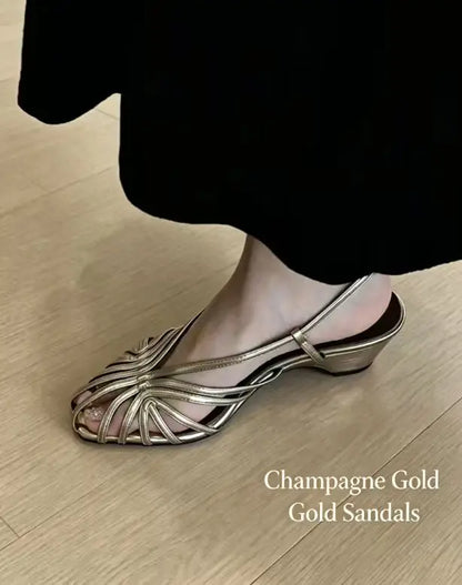 Mid Heels Womens Sandals Designer Heels Shoes Elegant Heeled Slippers Party Luxury Slides Slingback Trend Comfort Mujer Zapatos