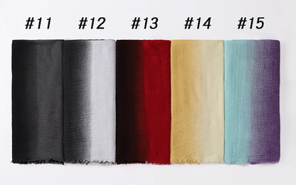 180*90cm Gradient Cotton Linen Women Muslim Hijab Scarf Woman Islamic Arab Shawl Wrap Head Scarves Ready To Wear Headscarf