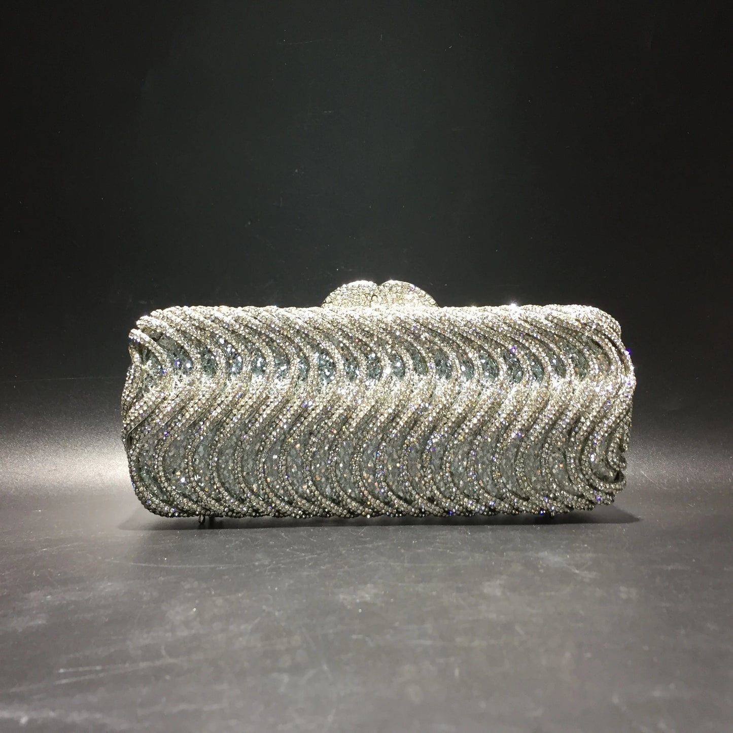 Luxury luxury crystal clutch bag elegant S-shaped striped wallet bridal wedding party ladies evening bag
