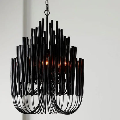 SANDYHA Modern Minimalist Pendant Lights Design RestaurantMulti Head Wooden Branches  Chandeliers Living Room Decoration