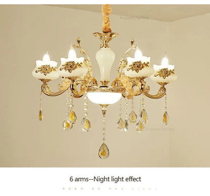 Nordic Luxury Gold Crystal LED Ceiling Chandelier LOFT Villa Lustre LED Pendant Lamp Living Room Hotel Hall Decor Hanging Lamps