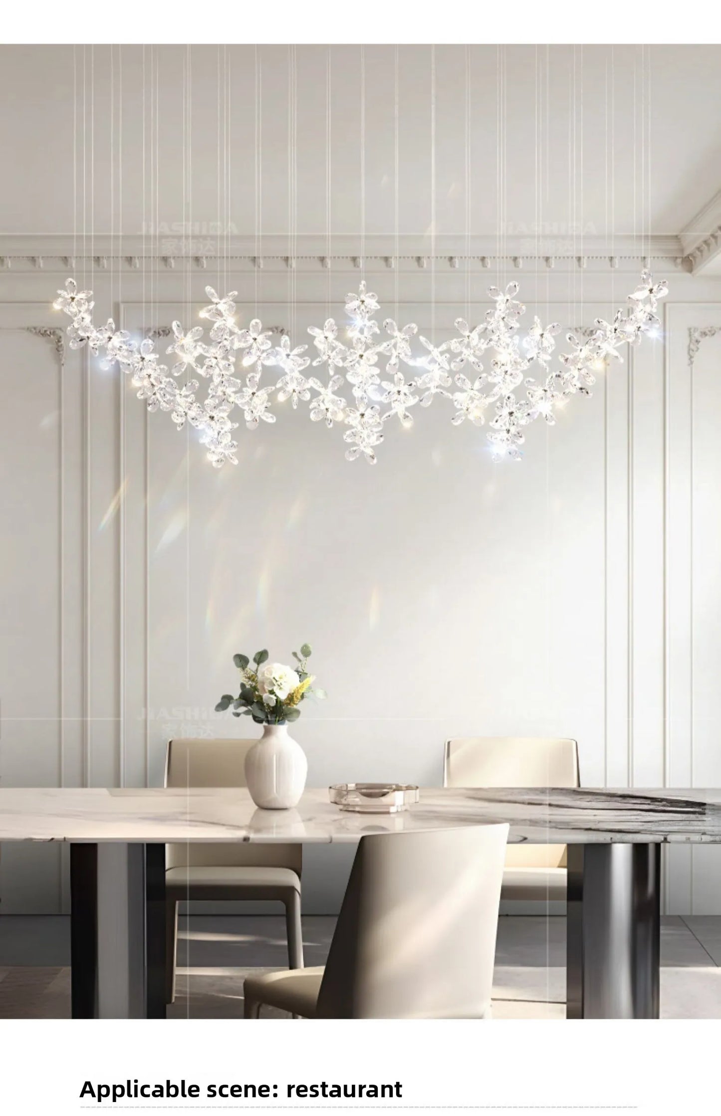 French Crystal Dining ChandelierFo Home Use Restaurant Lamp Luxurious And Modern Café Bar Counter Dining Table And Ceiling Light