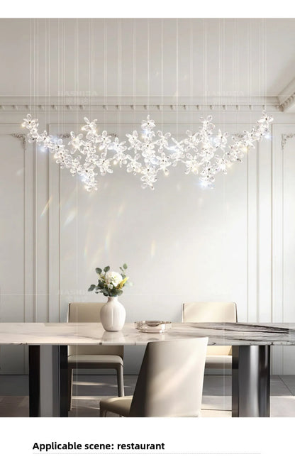 French Crystal Dining ChandelierFo Home Use Restaurant Lamp Luxurious And Modern Café Bar Counter Dining Table And Ceiling Light