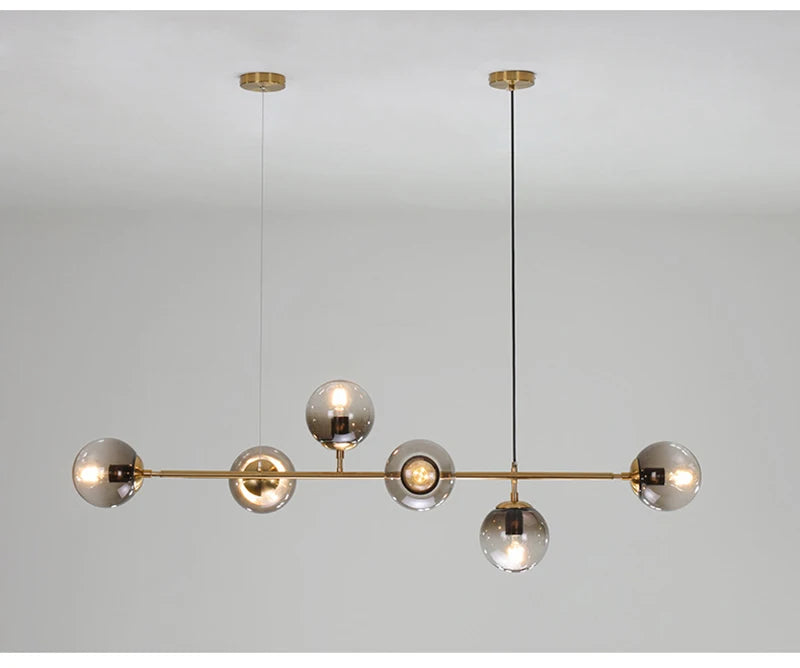 Northern Europe Dining Room Chandeliers Designer One Character Long Strip Pendant Lamp Decoration Maison LED Lights