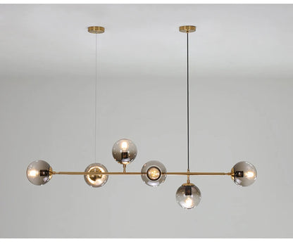 Northern Europe Dining Room Chandeliers Designer One Character Long Strip Pendant Lamp Decoration Maison LED Lights